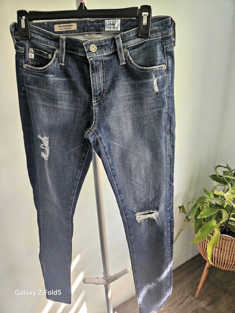 Adriano Goldschmied The Legging Ankle Distressed Skinny Jeans in Blue Waist 27R